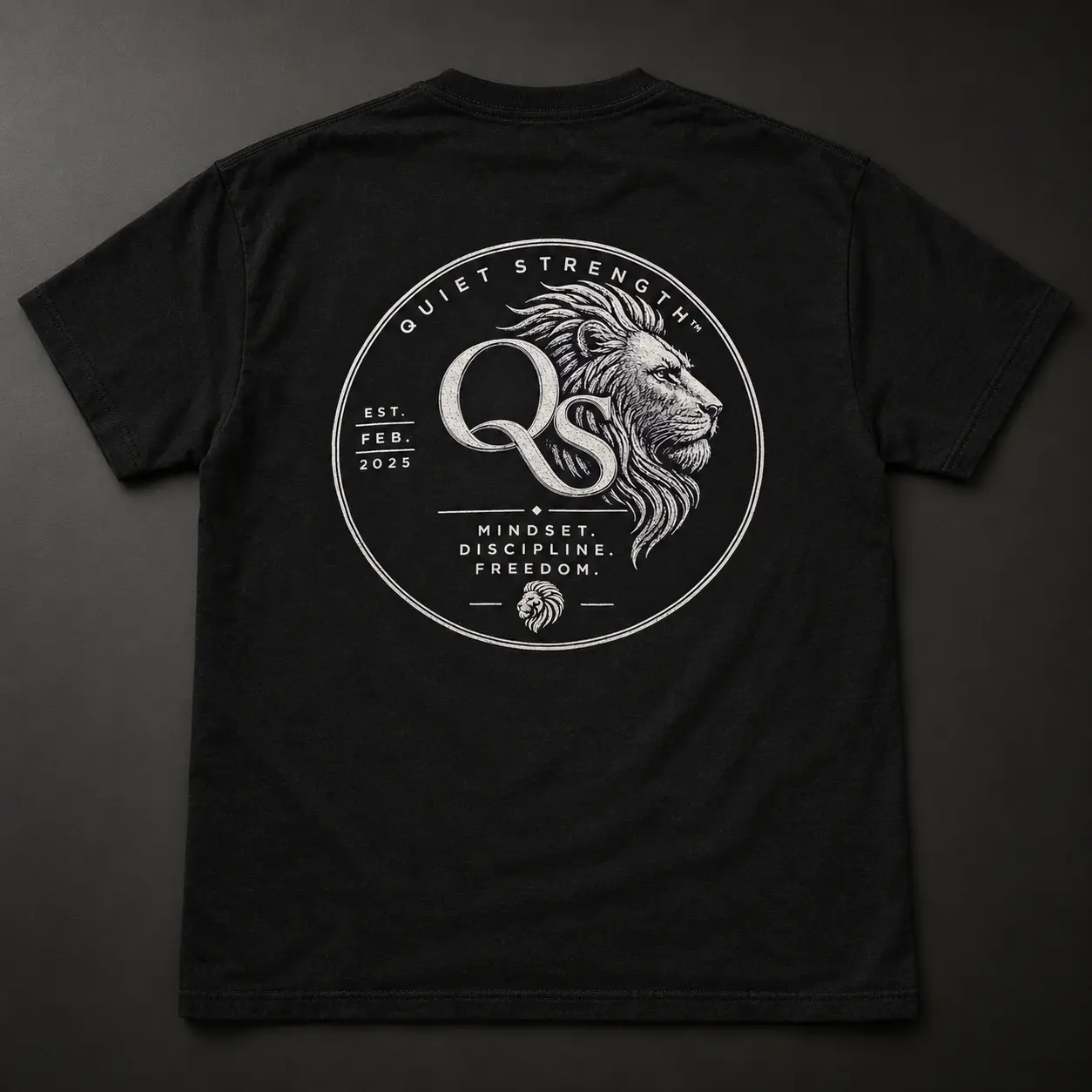 Back of February 2025 Black Identity Tee